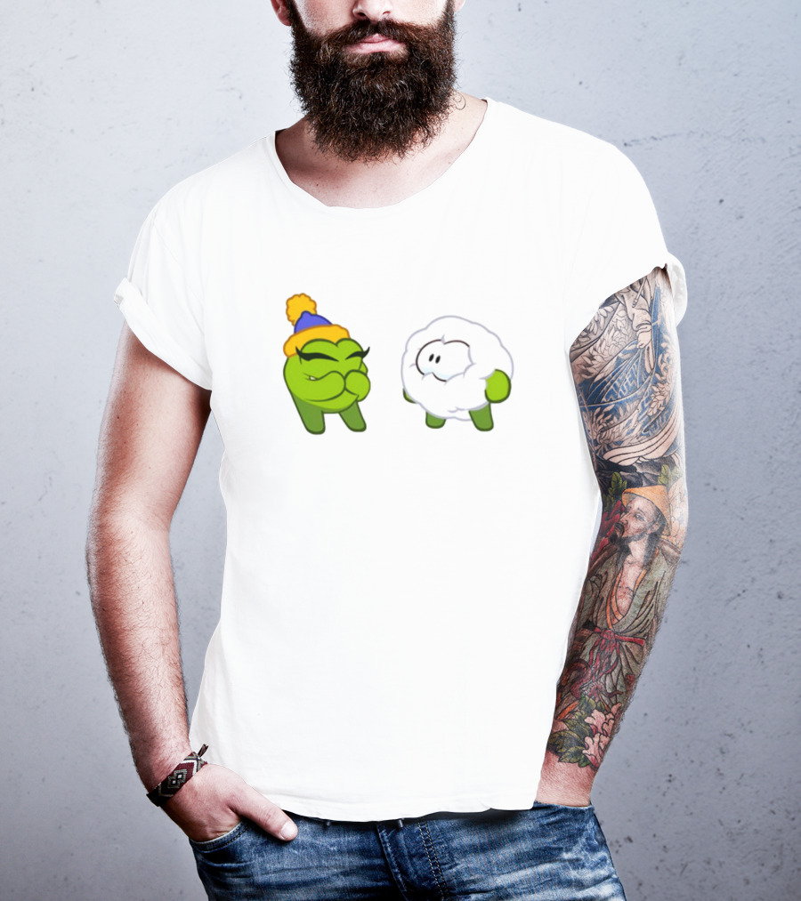 Cut The Rope Om Nom Winter With Snowball Character T-Shirt