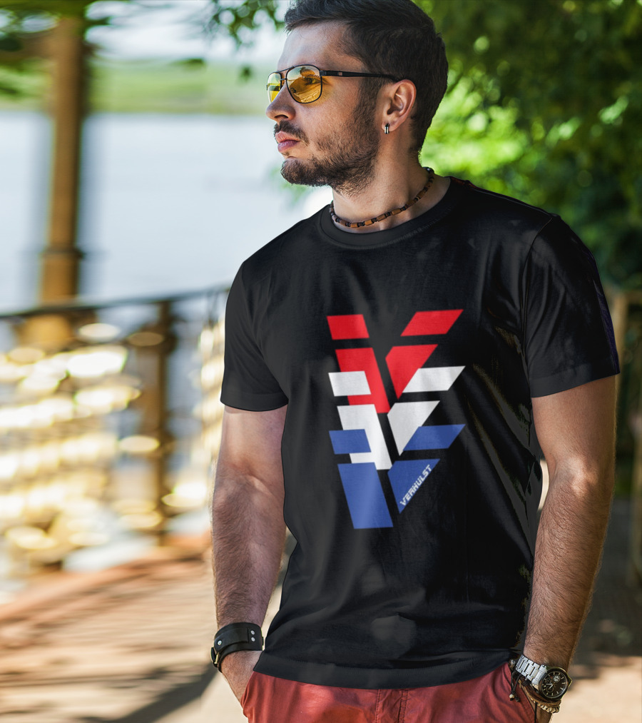 Verhulst Tri-Color Red White Blue V T-Shirt