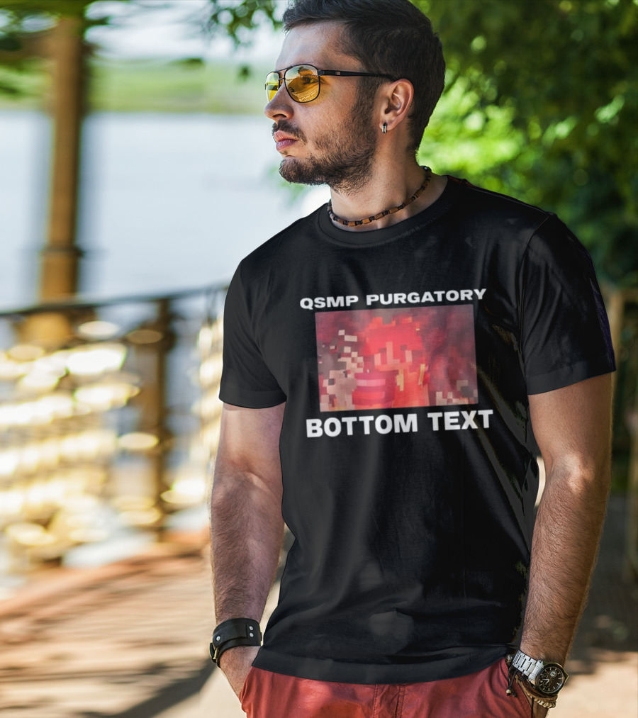 QSMP Purgatory Bottom Text Pixelated T-Shirt