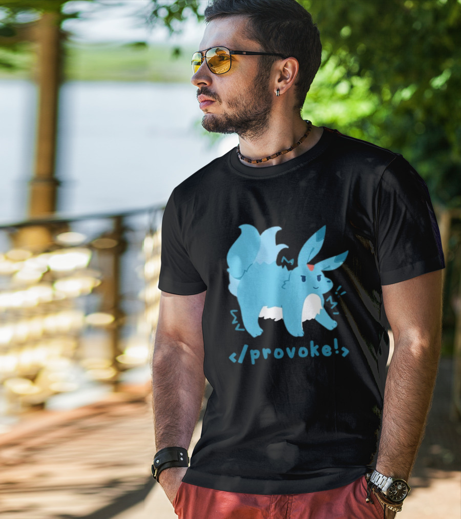 Provoke Pokemon Inspired Blue Character With Coding Element T-Shirt