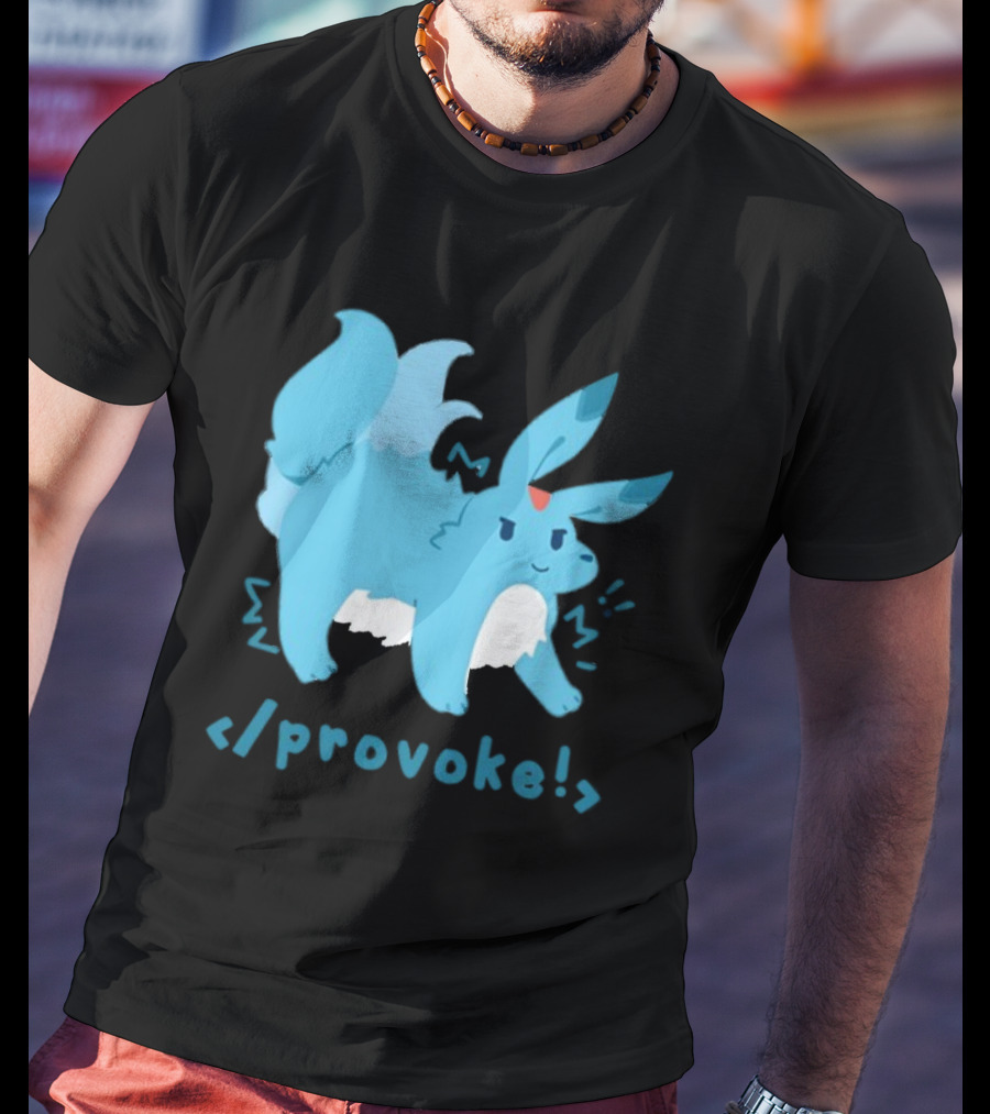 Provoke Pokemon Inspired Blue Character With Coding Element T-Shirt