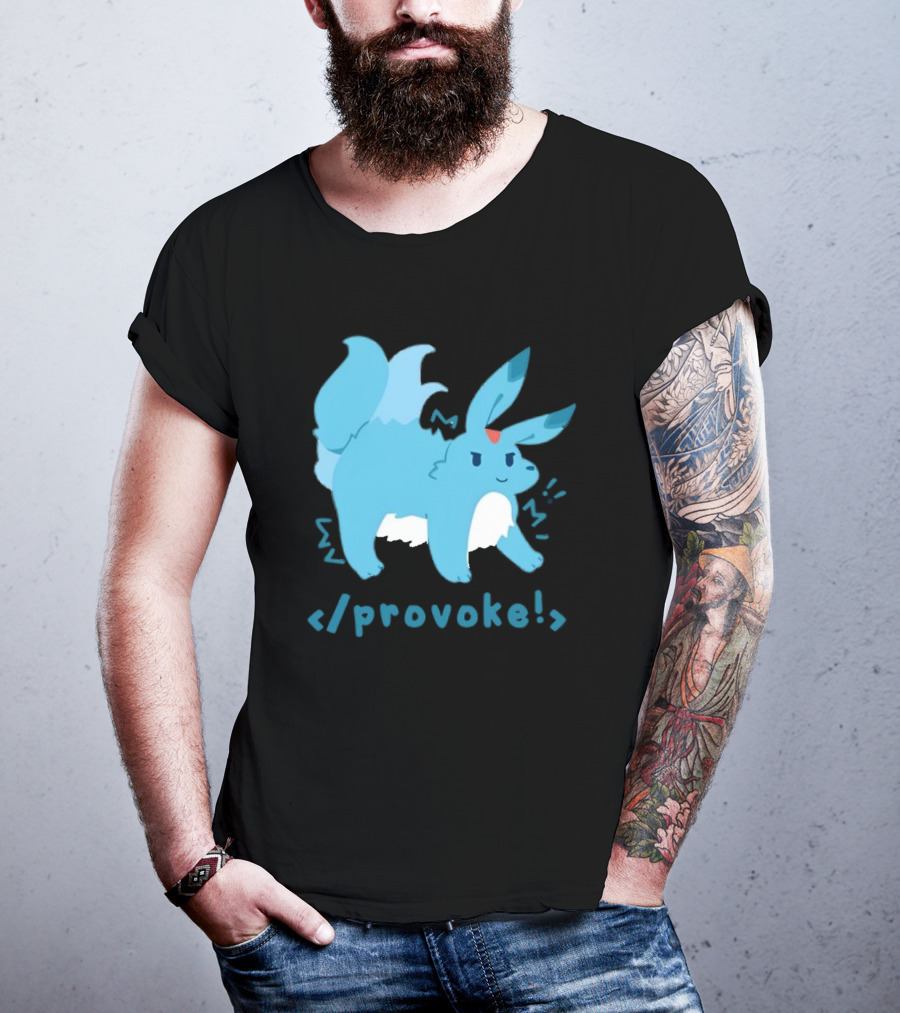 Provoke Pokemon Inspired Blue Character With Coding Element T-Shirt