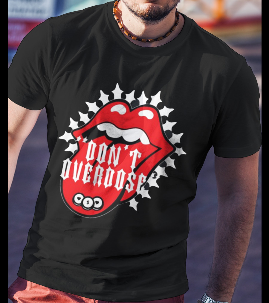 Upperlevel916 Evol Love Is A Drug Don't Overdose Iconic Red Lips T-Shirt