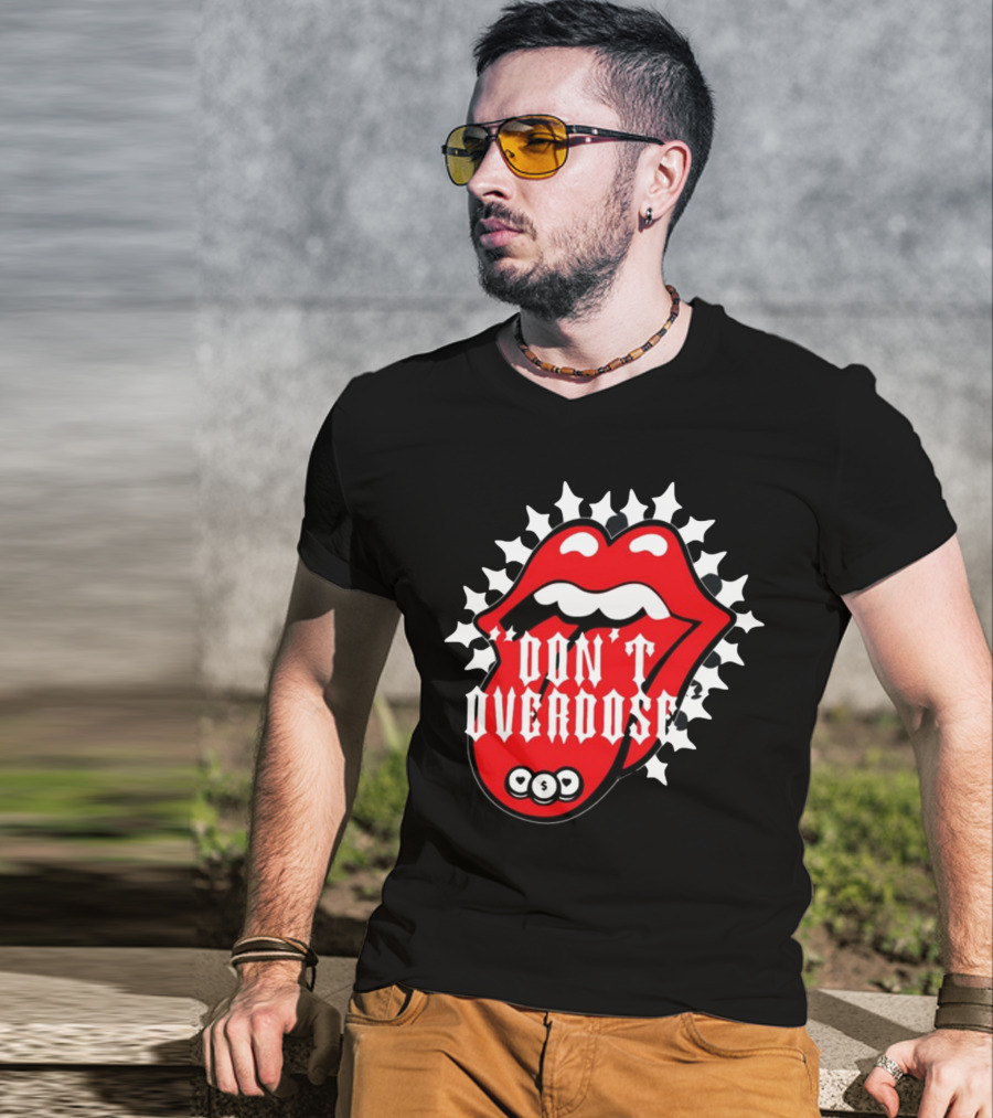 Upperlevel916 Evol Love Is A Drug Don't Overdose Iconic Red Lips T-Shirt