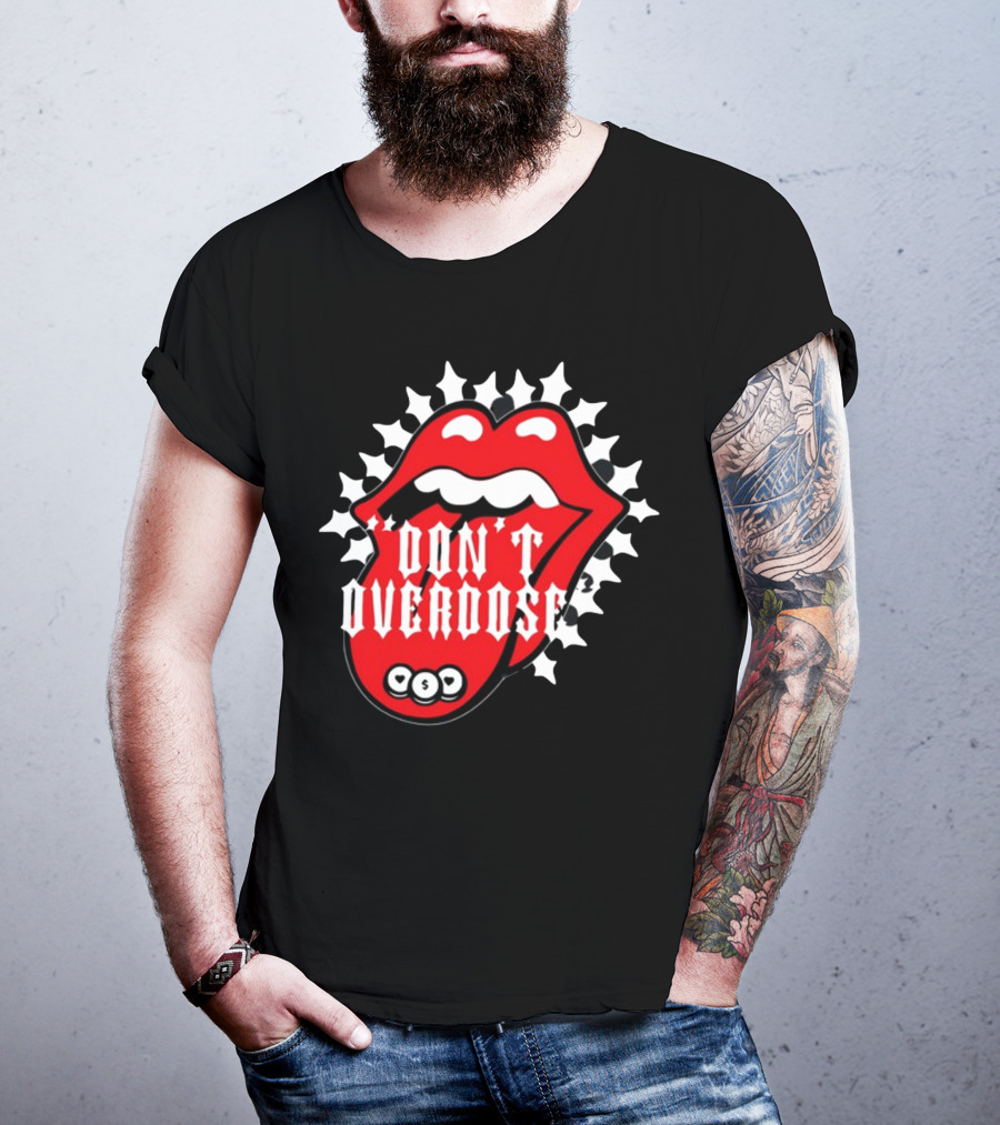 Upperlevel916 Evol Love Is A Drug Don't Overdose Iconic Red Lips T-Shirt