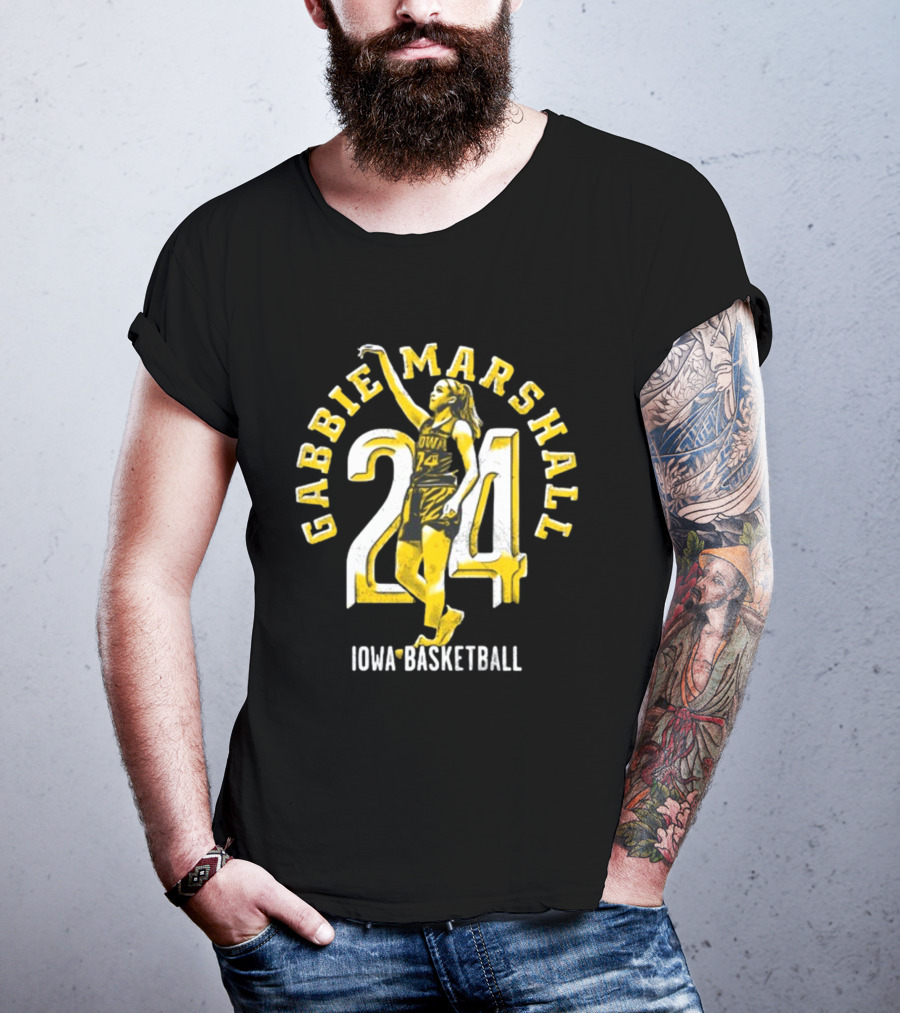 Gabbie Marshall 24 Iowa Basketball Player Iconic Jersey T-Shirt