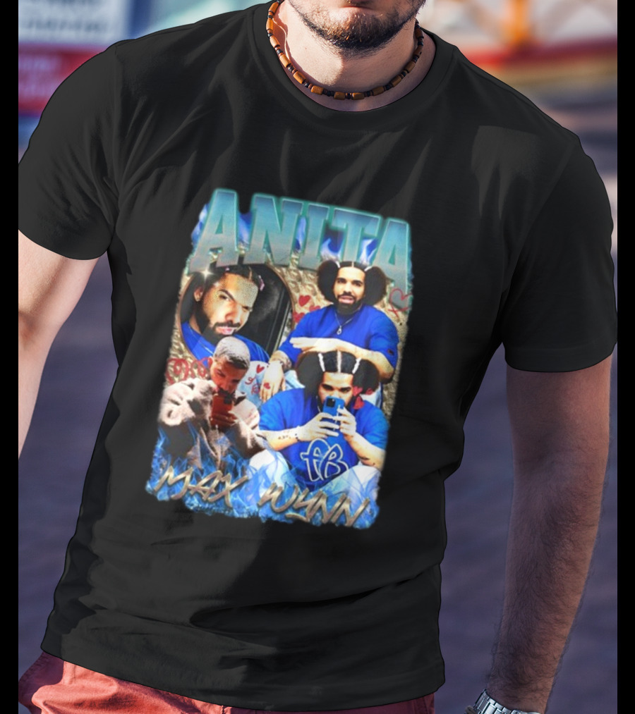 Anita Max Wynn Goofy Garms Blue Photography Collage T-Shirt