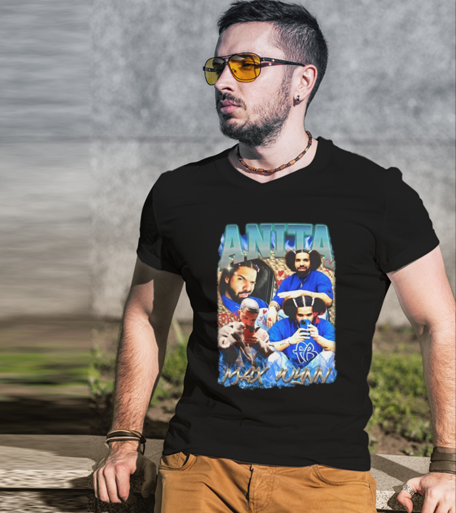 Anita Max Wynn Goofy Garms Blue Photography Collage T-Shirt