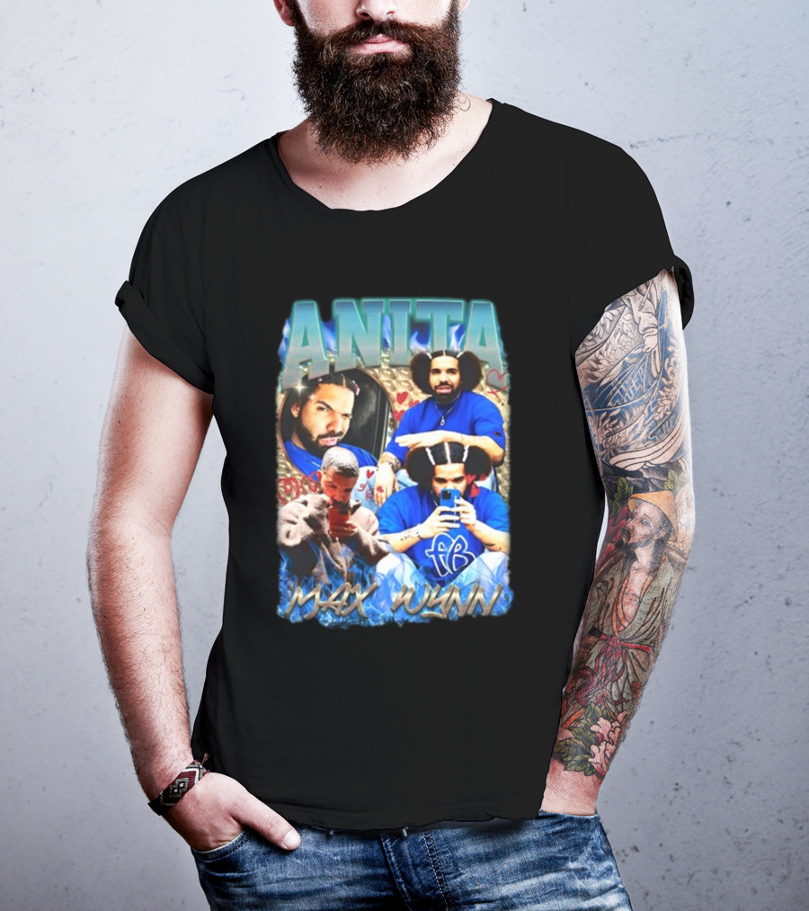 Anita Max Wynn Goofy Garms Blue Photography Collage T-Shirt