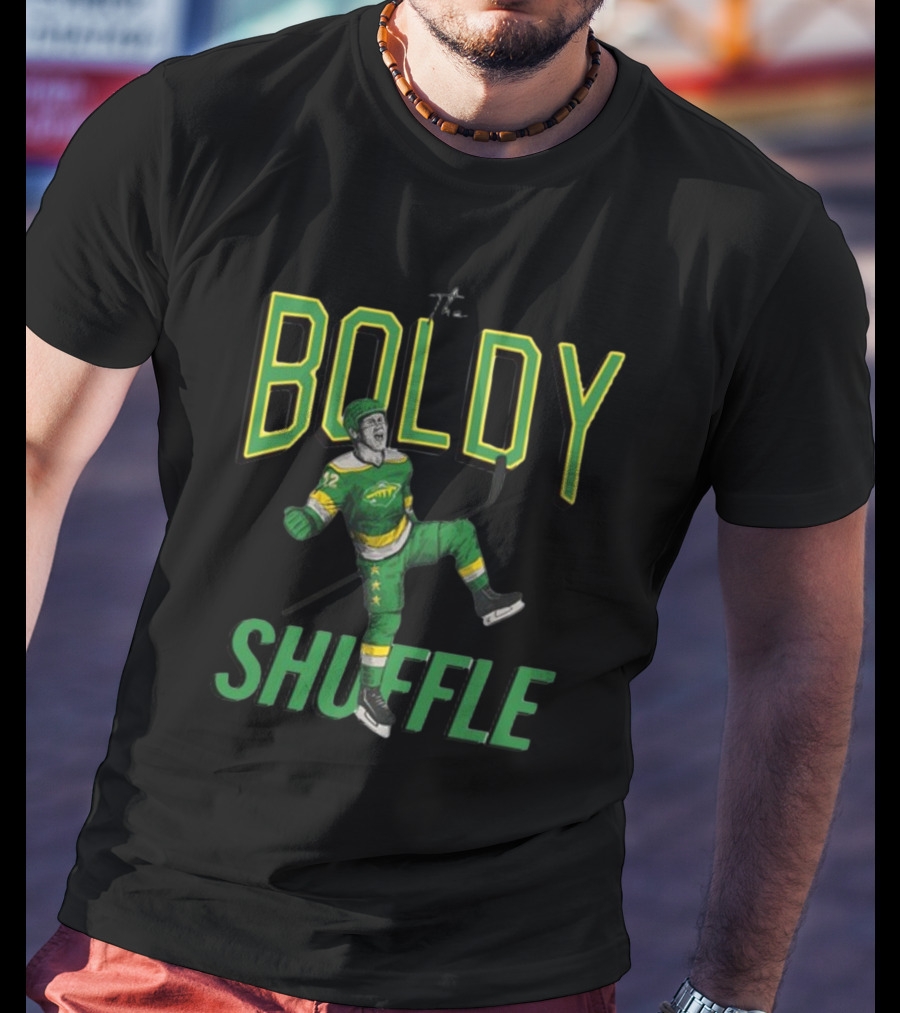 Hockeylodge Boldy Shuffle Hockey Player Green Jersey Action T-Shirt
