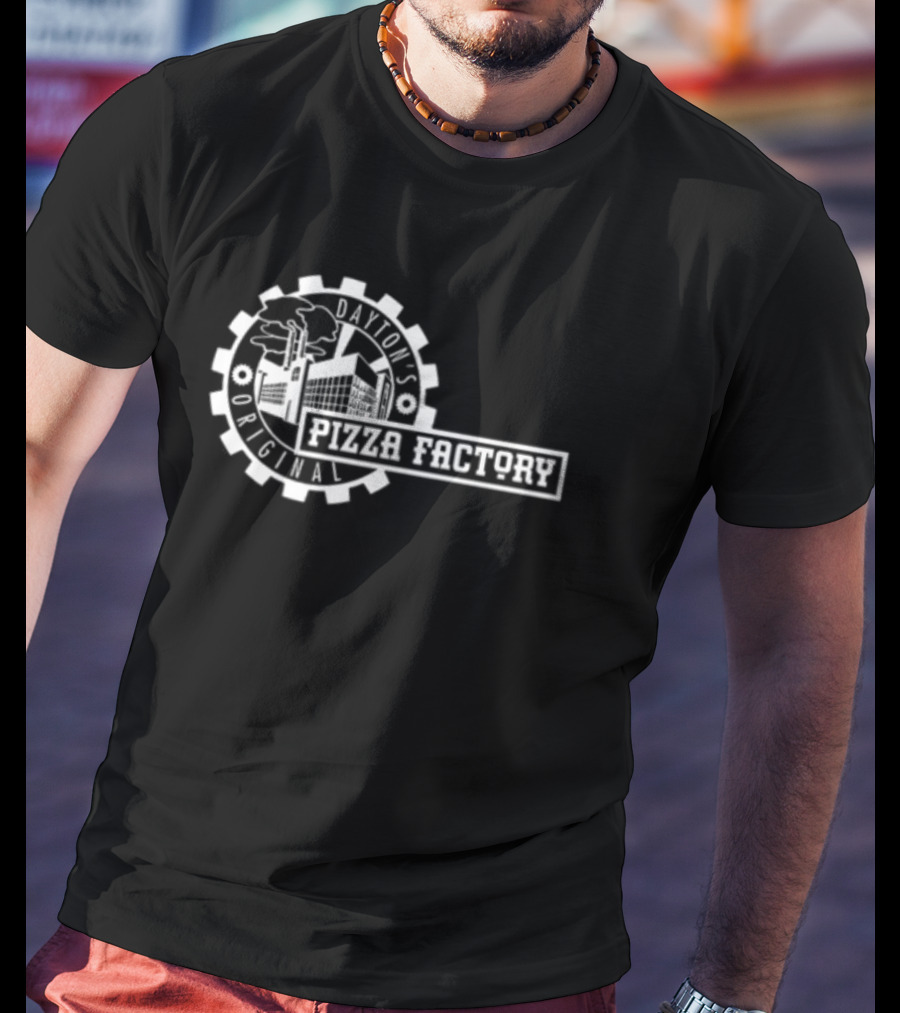 Dayton's Original Pizza Factory Industrial Icon Gear T-Shirt
