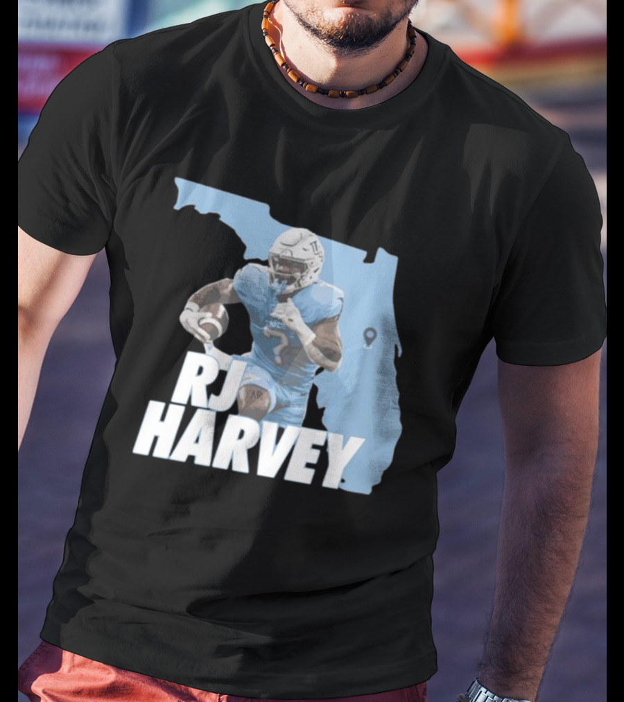 RJ Harvey Florida Football Map Background T-Shirt