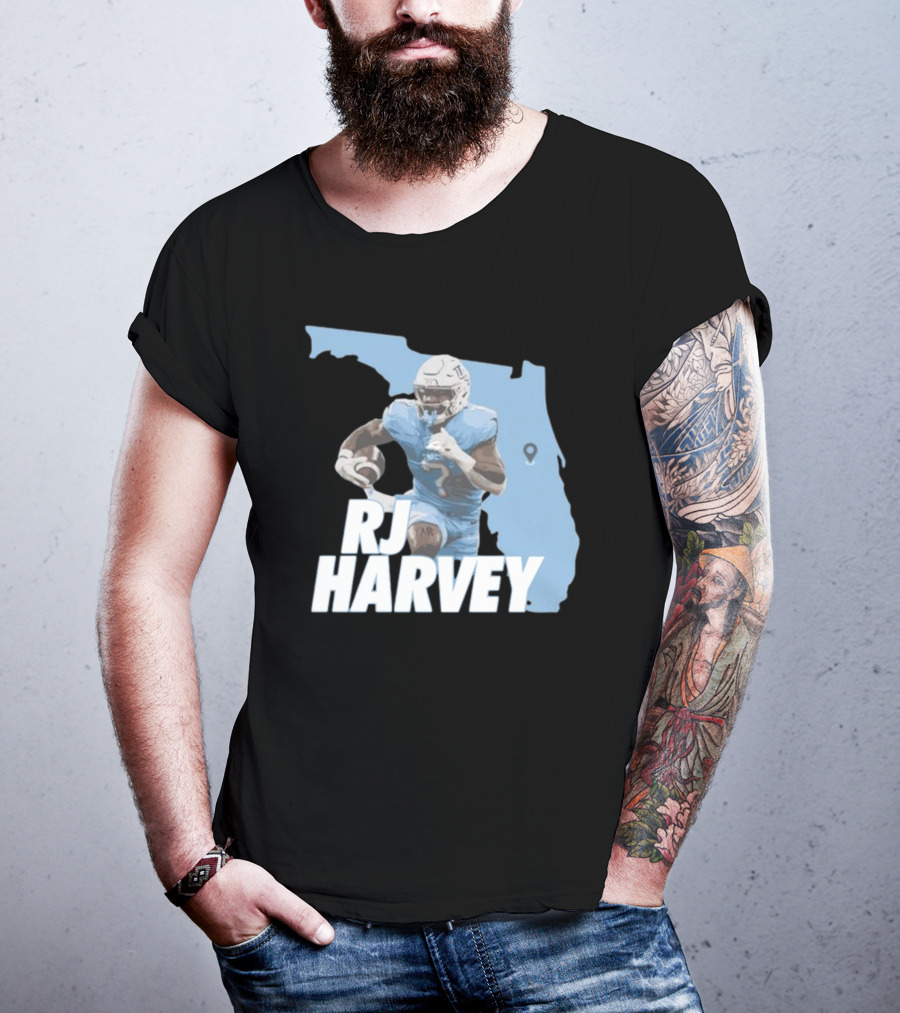 RJ Harvey Florida Football Map Background T-Shirt