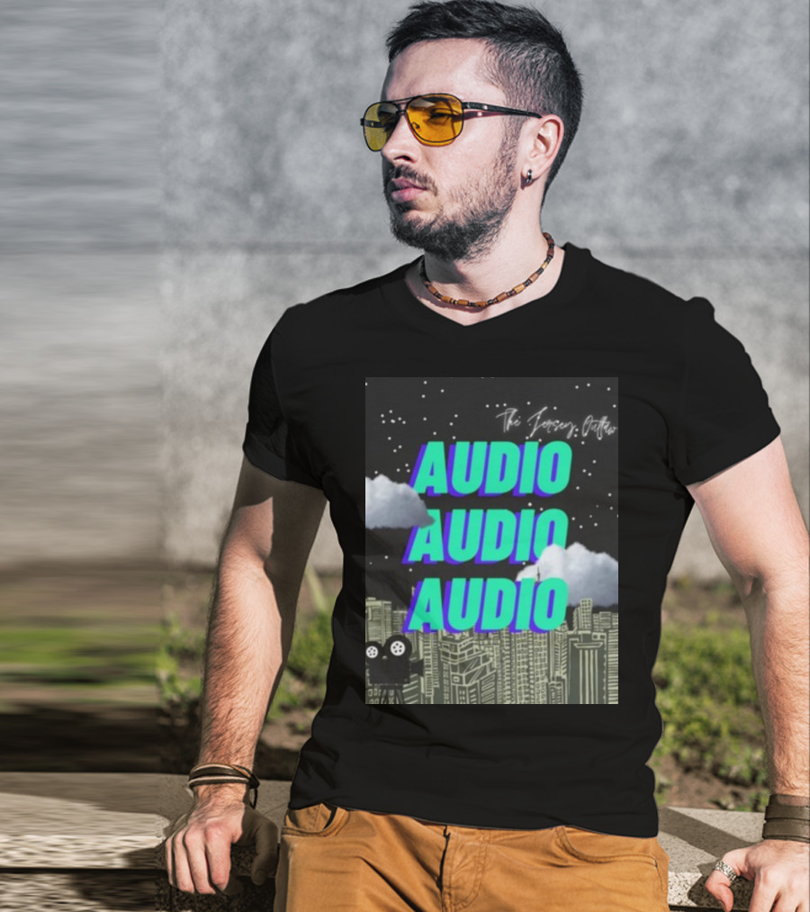 The Jersey Outlaw Audio Audio Audio Cityscape Night Scene T-Shirt