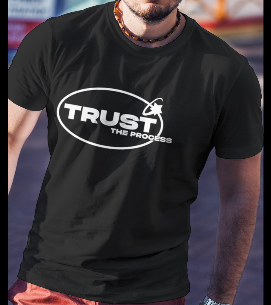 Trust The Process Tallulah Metcalfe Text With Shooting Star And Oval T-Shirt