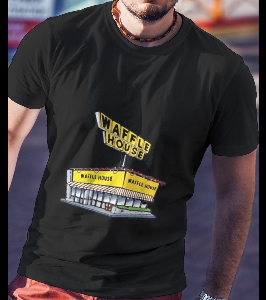 Waffle House Blue Christmas Storefront Signage T-Shirt