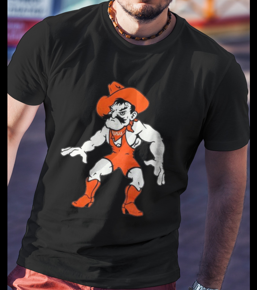 Pistol Pete OSU Wrestling Mascot Cowboy T-Shirt