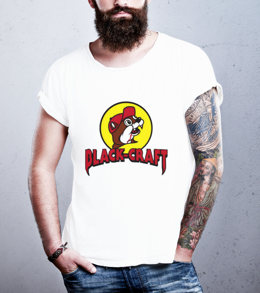 Black Craft Bucees Softstyle V-Neck Texan Mascot T-Shirt