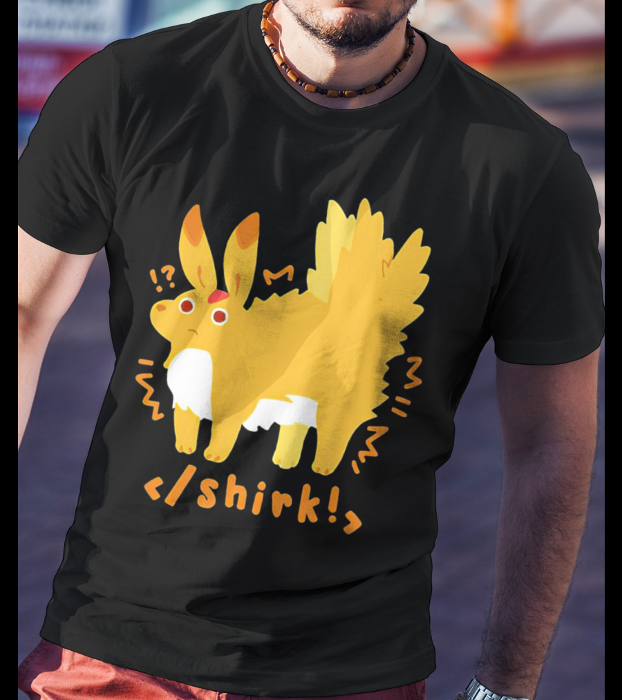 Fenrishion Shirk Pokemon Cartoon Yellow Creature With Coding T-Shirt