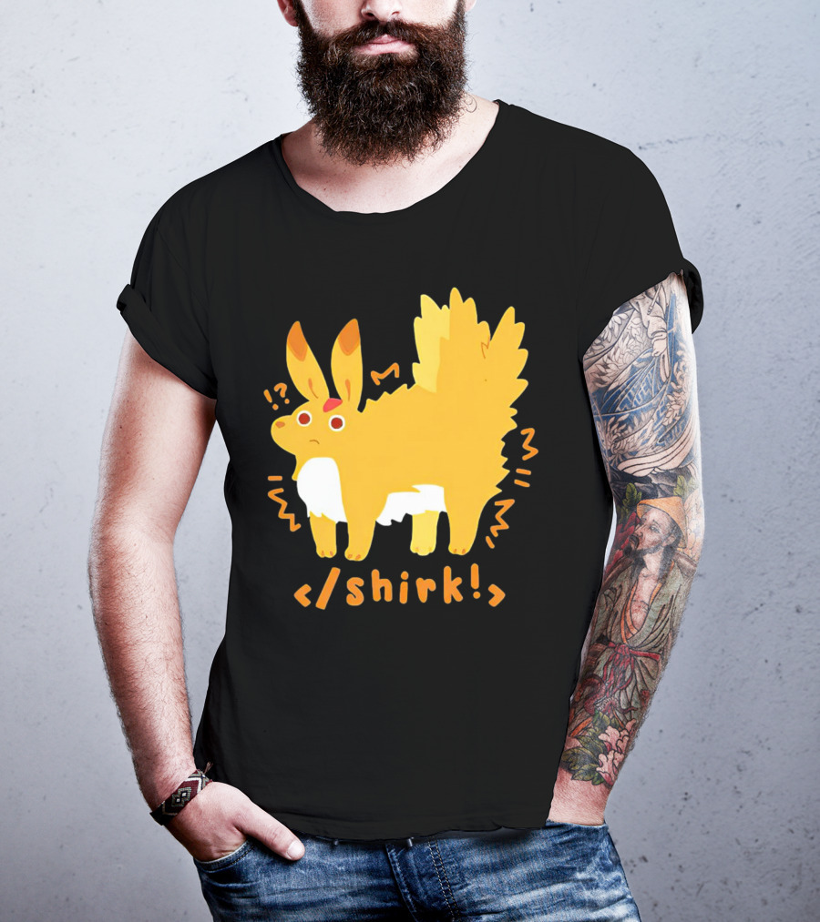 Fenrishion Shirk Pokemon Cartoon Yellow Creature With Coding T-Shirt