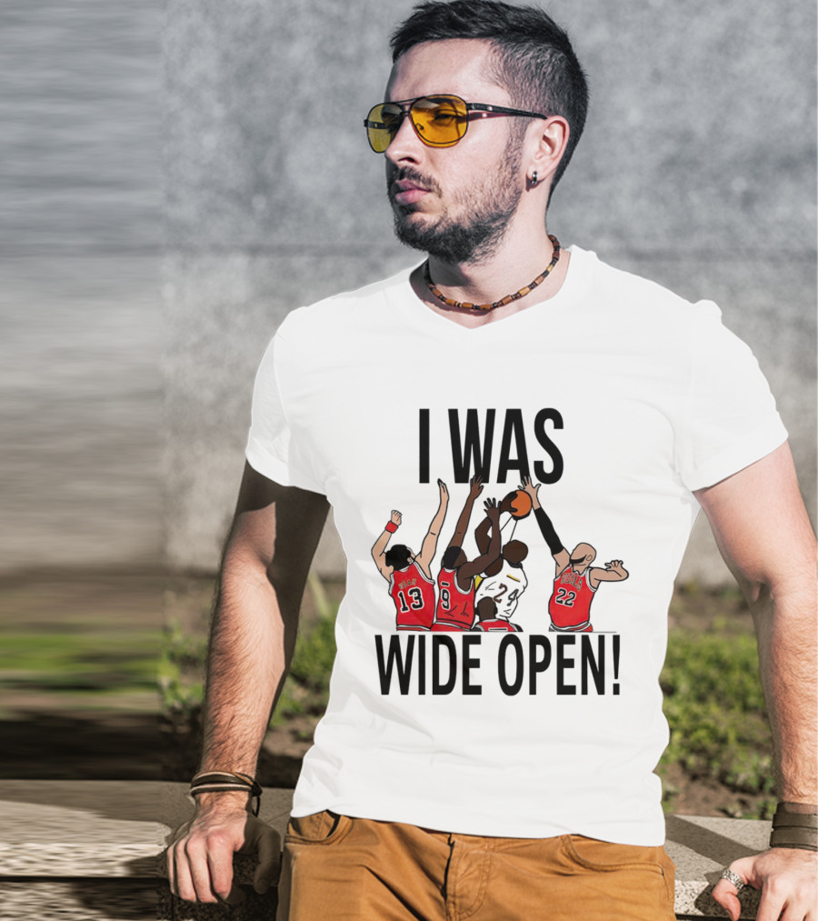 I Was Wide Open Basketball Iconic Players Team Defense Moment T-Shirt