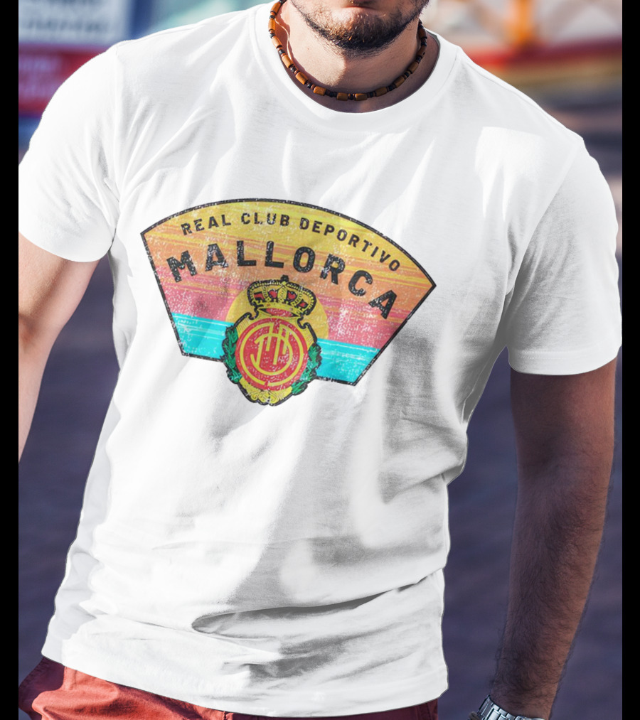 Real Club Deportivo Mallorca Vintage Logo Retro Stripes T-Shirt