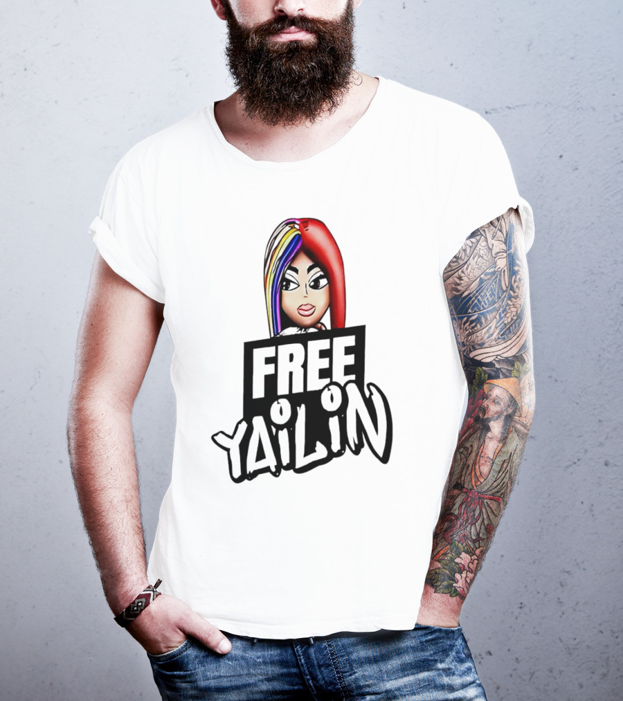 Free Yailin Colorful Hair Cartoon T-Shirt