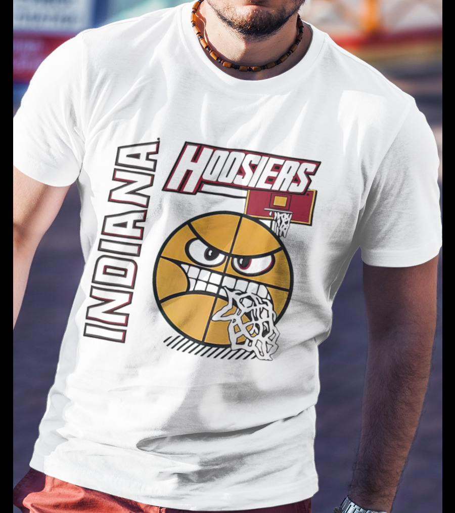 Indiana Hoosiers Angry Basketball Face T-Shirt