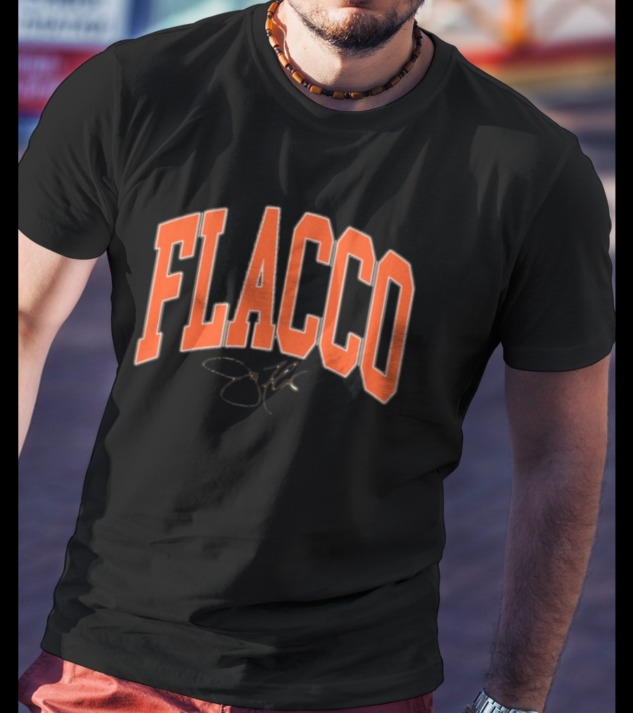 Joe Flacco Where I'm From Flacco Signature Orange Block Letters T-Shirt