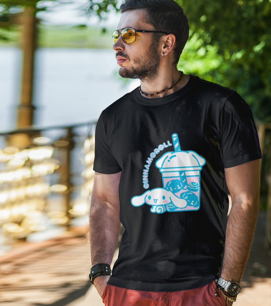Cinnamoroll Bubble Tea Cup Pastel Cute Character T-Shirt