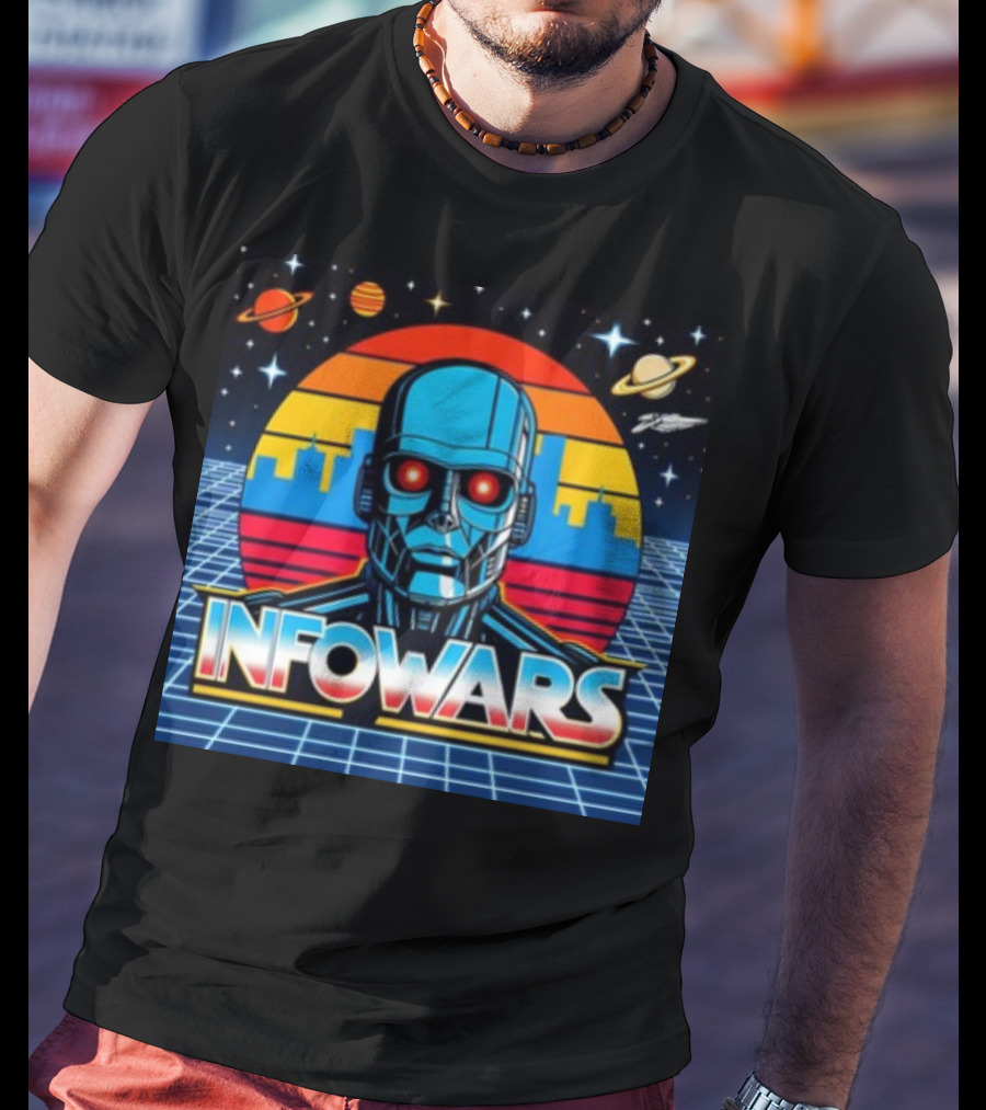 Infowars Skynet Retro Futuristic Robot T-Shirt