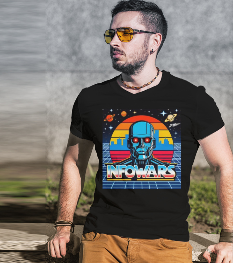 Infowars Skynet Retro Futuristic Robot T-Shirt