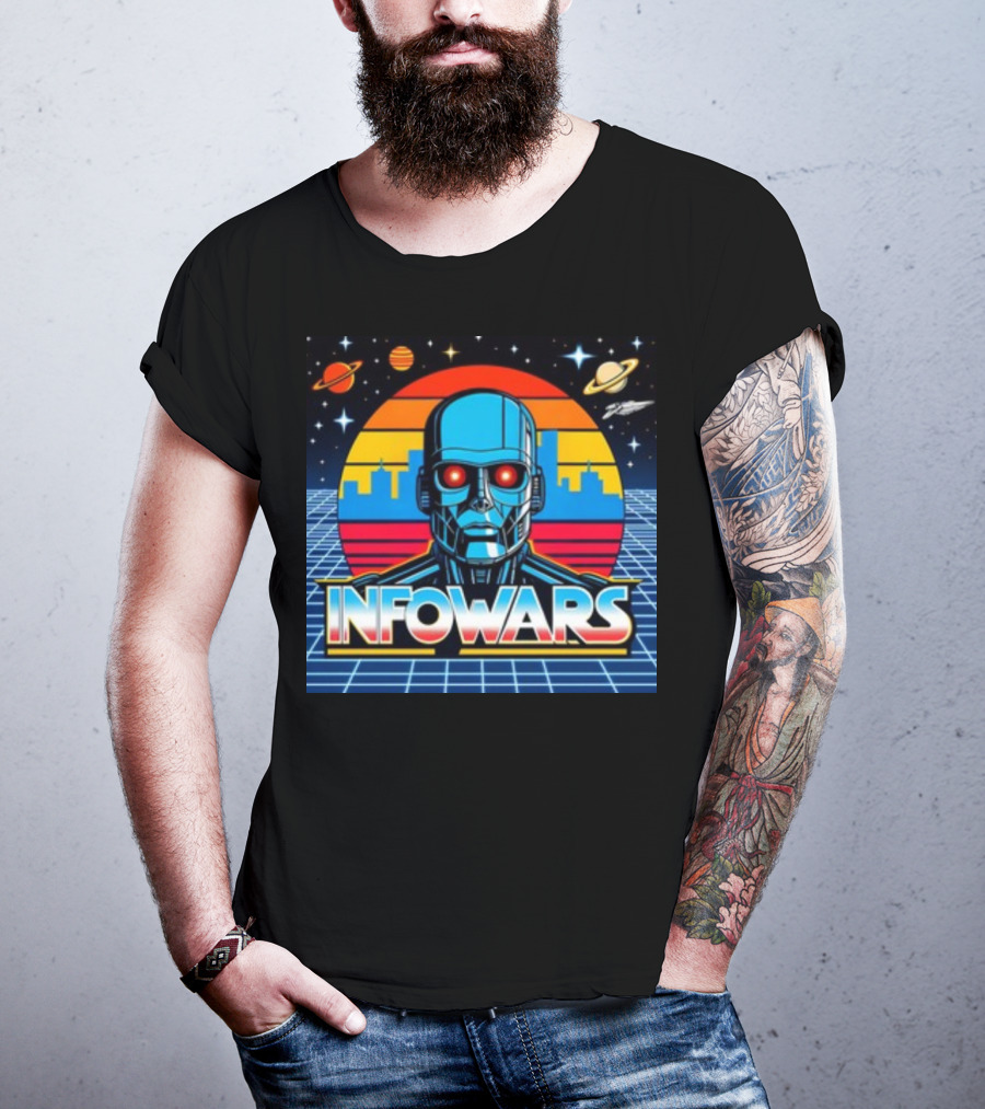 Infowars Skynet Retro Futuristic Robot T-Shirt