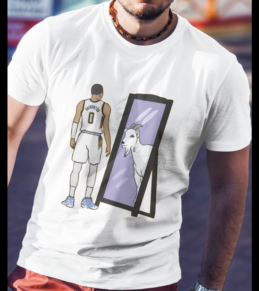 Tyrese Haliburton 0 Reflecting Goat In Mirror T-Shirt
