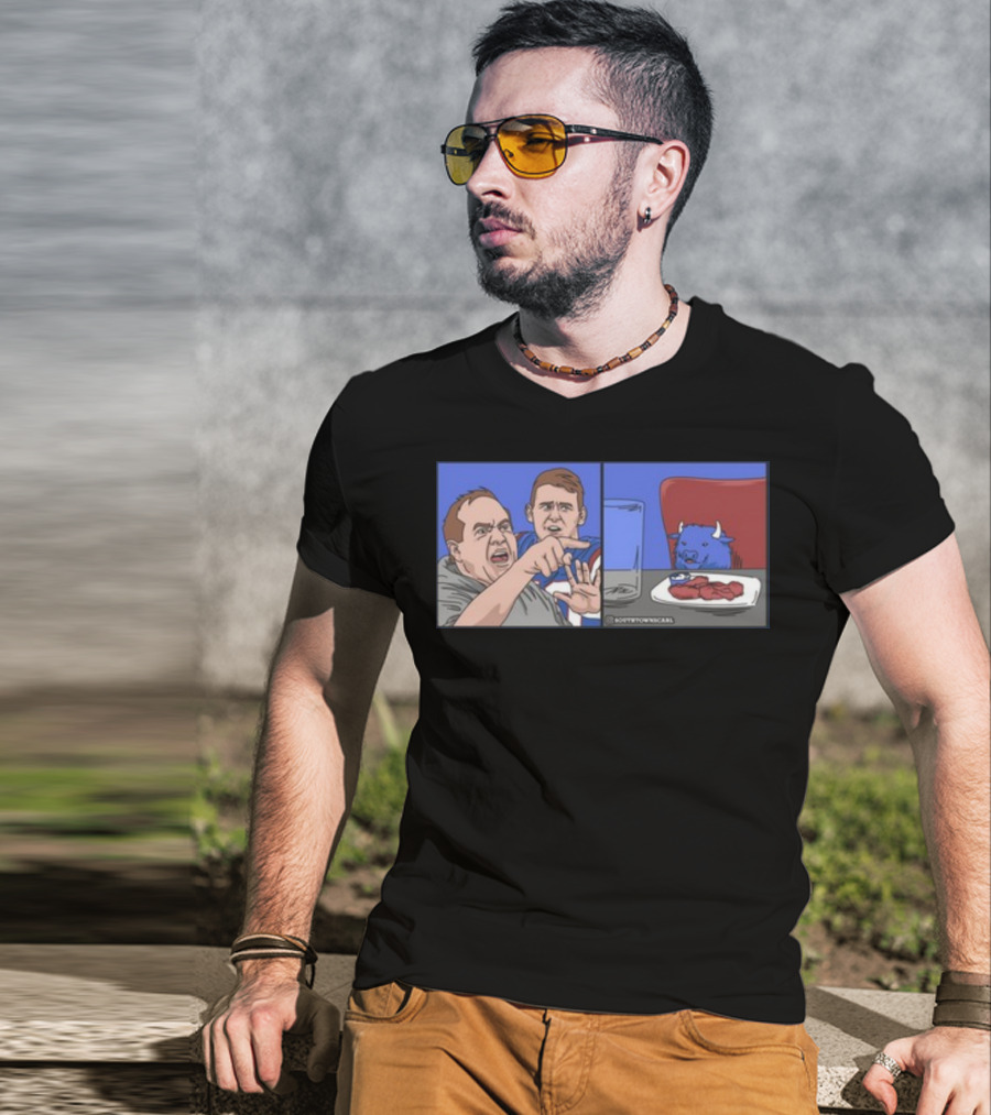 Sophtowncarl Angry Man Shouting At Blue Cat Meme T-Shirt