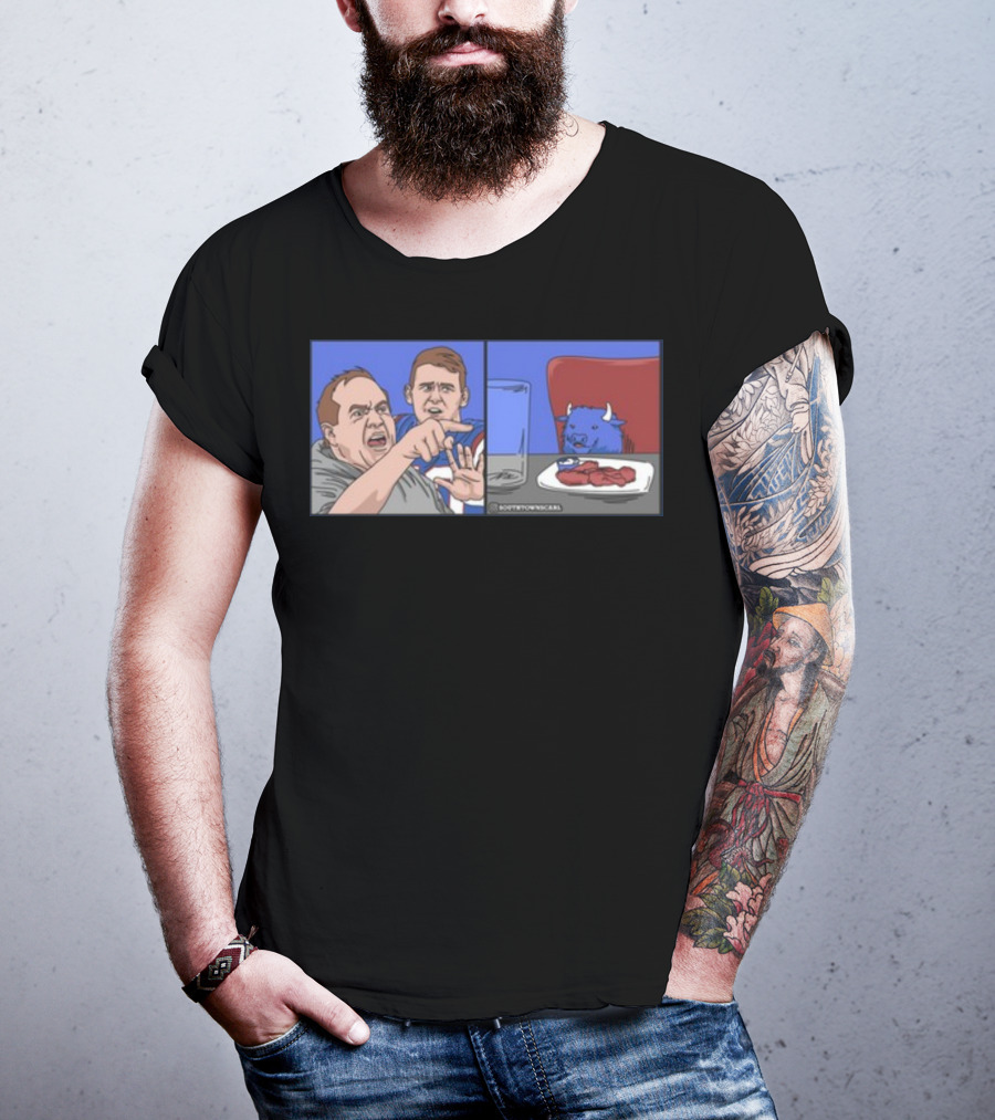 Sophtowncarl Angry Man Shouting At Blue Cat Meme T-Shirt