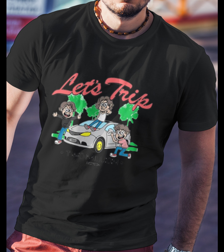 Let's Trip La Minivan Two Million Edition Fun Adventure Cartoon T-Shirt