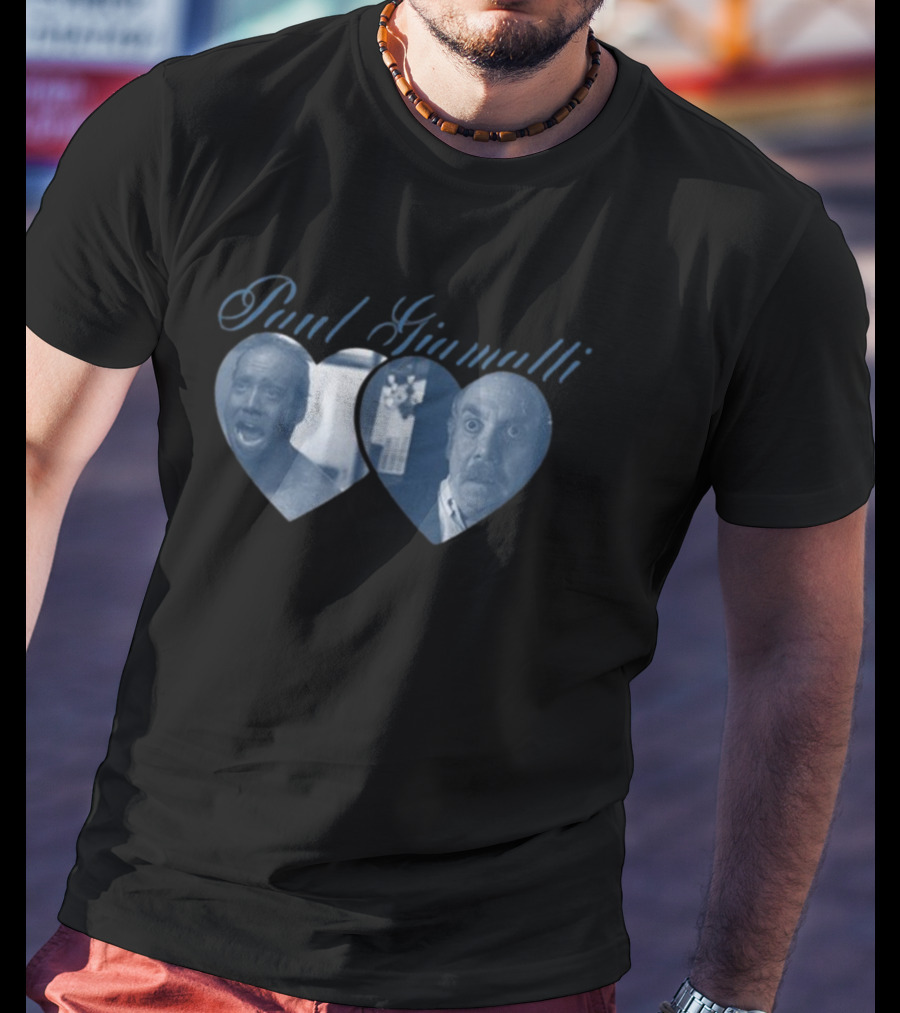 Paul Giamatti Double Heart Expression Collage T-Shirt