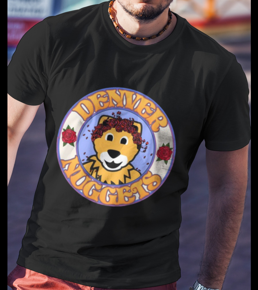 Denver Nuggets Floral Mascot Circle T-Shirt