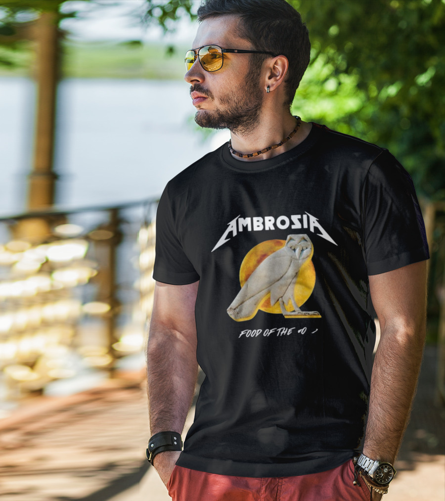 Ambrosia Food Of The Gods Owl Icon With Sun Background T-Shirt