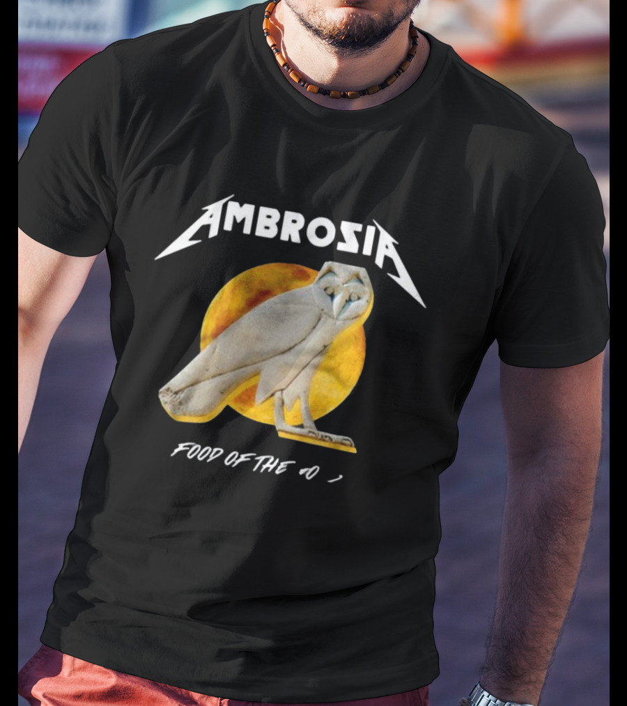 Ambrosia Food Of The Gods Owl Icon With Sun Background T-Shirt