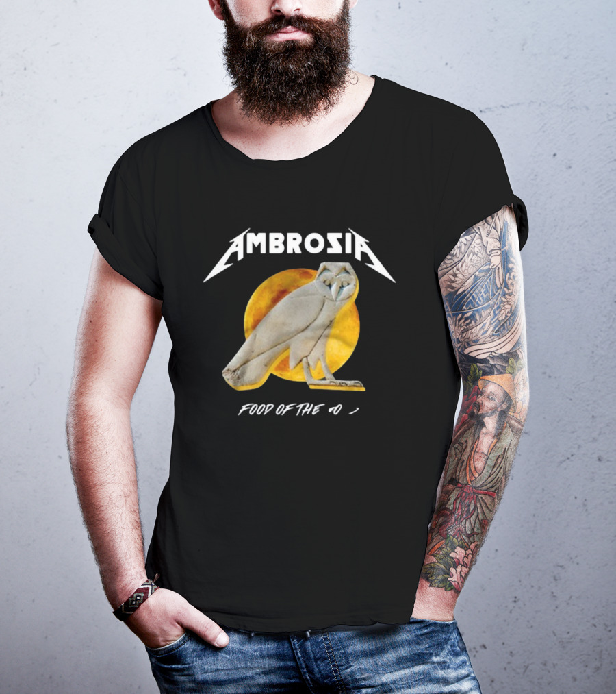 Ambrosia Food Of The Gods Owl Icon With Sun Background T-Shirt