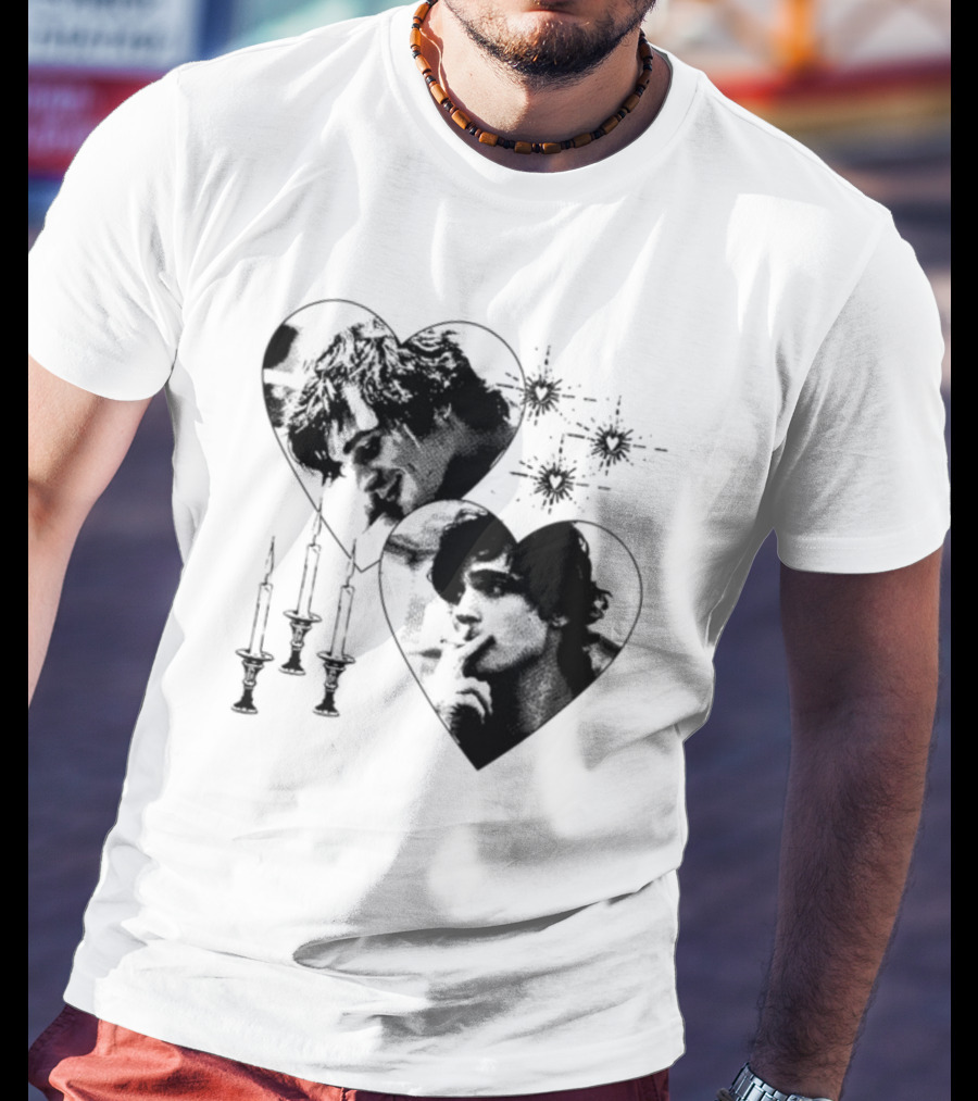Mustardyardpress Saltburn Felix Hearts Candlelight Portraits T-Shirt