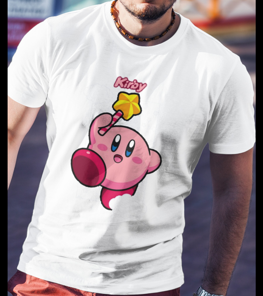 Kirby Main Character With Star Rod Gamestop Bioworld T-Shirt