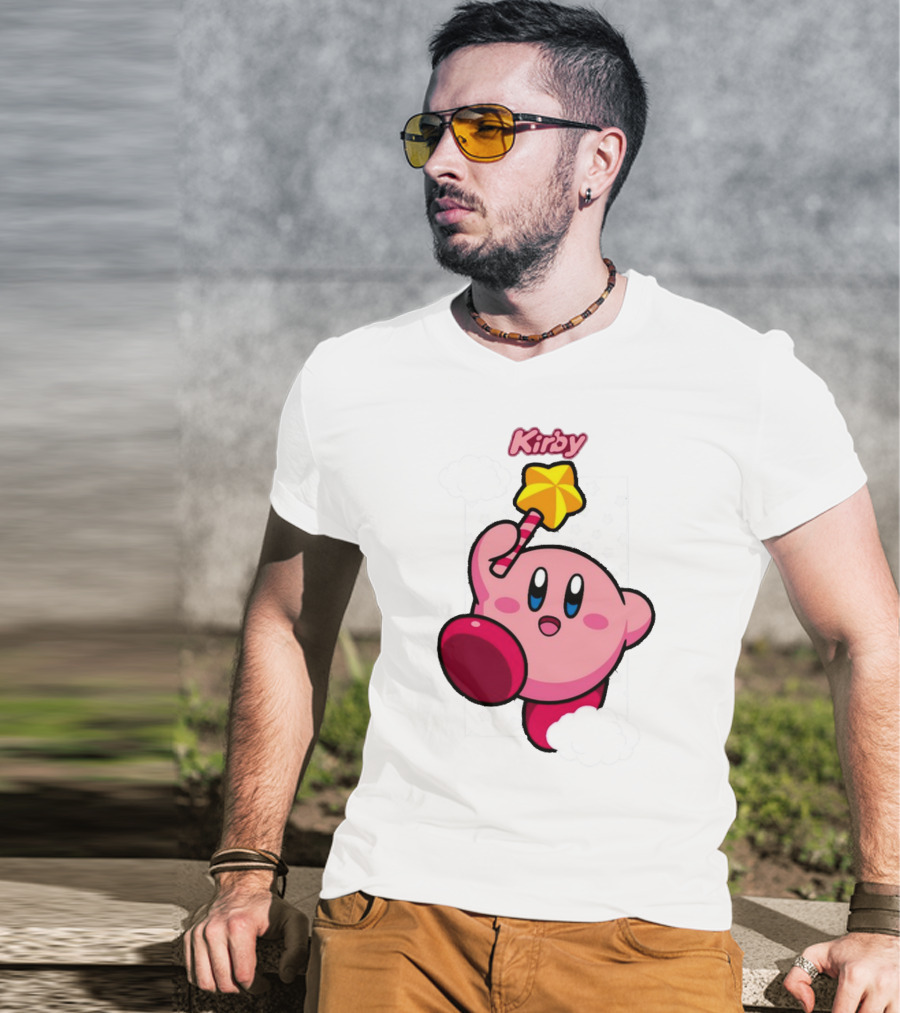Kirby Main Character With Star Rod Gamestop Bioworld T-Shirt