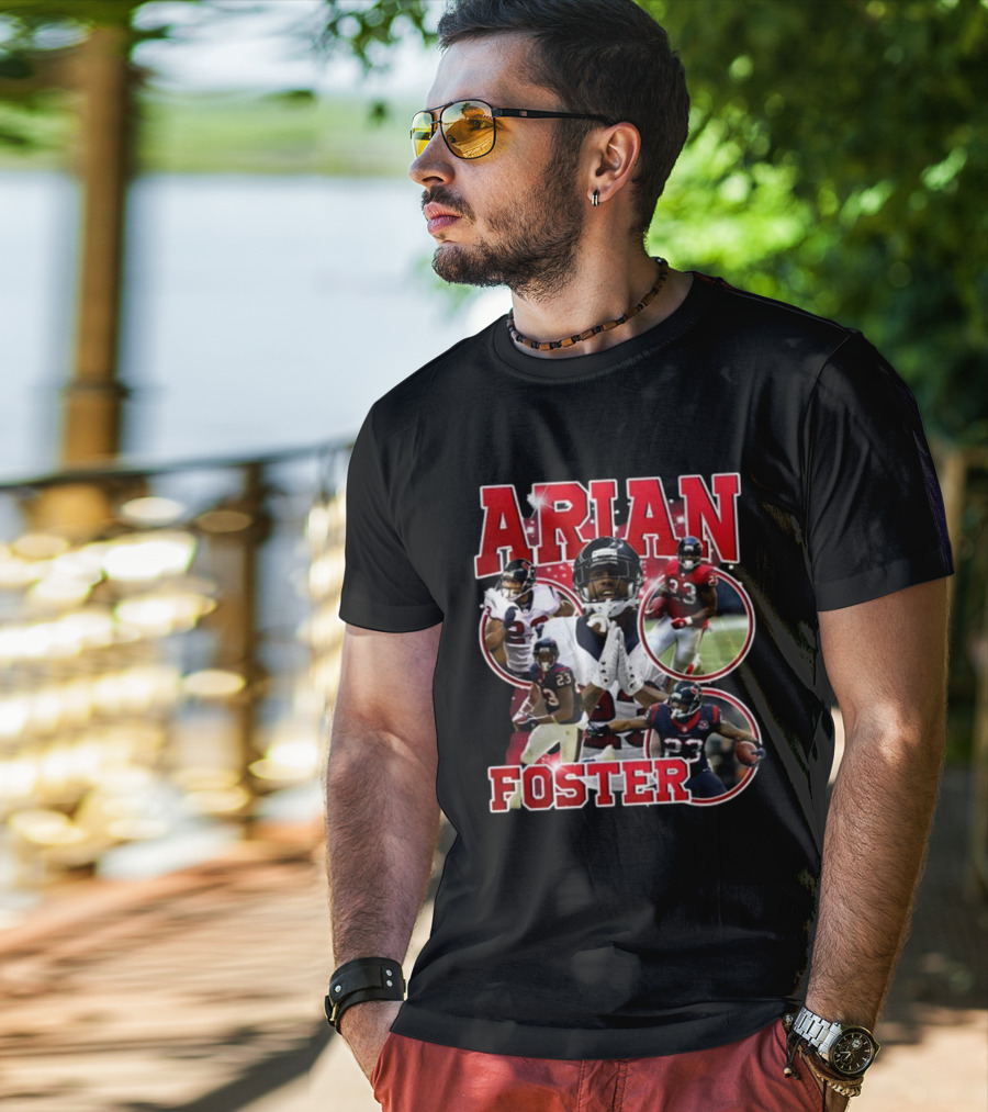 Macrodosing Arian Foster Football Collage T-Shirt