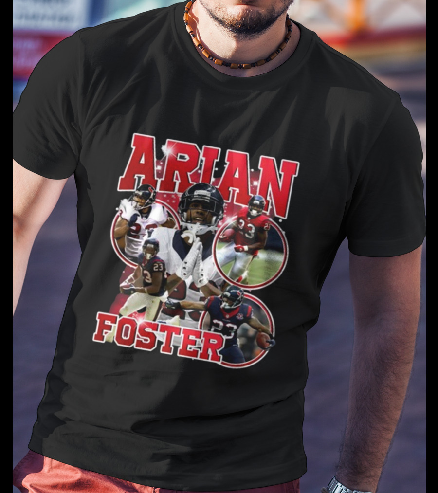 Macrodosing Arian Foster Football Collage T-Shirt