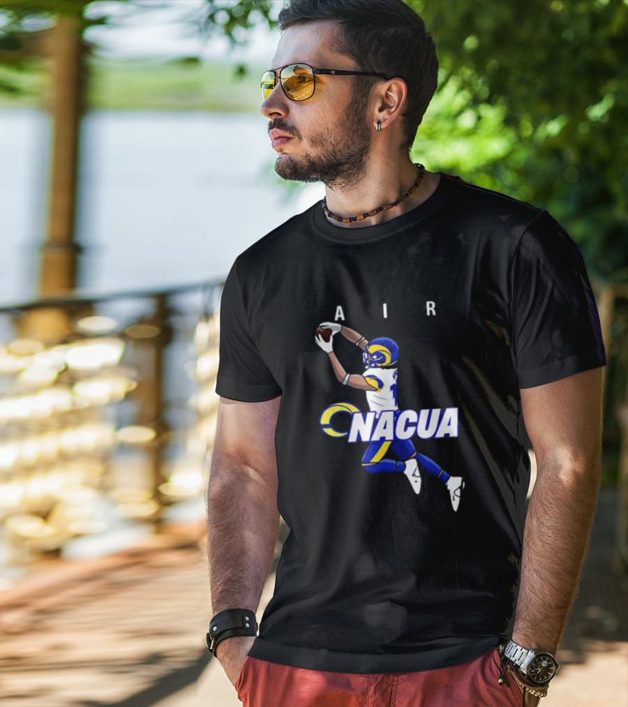 AIR Nacua Football Player Catch Rams Helmet T-Shirt