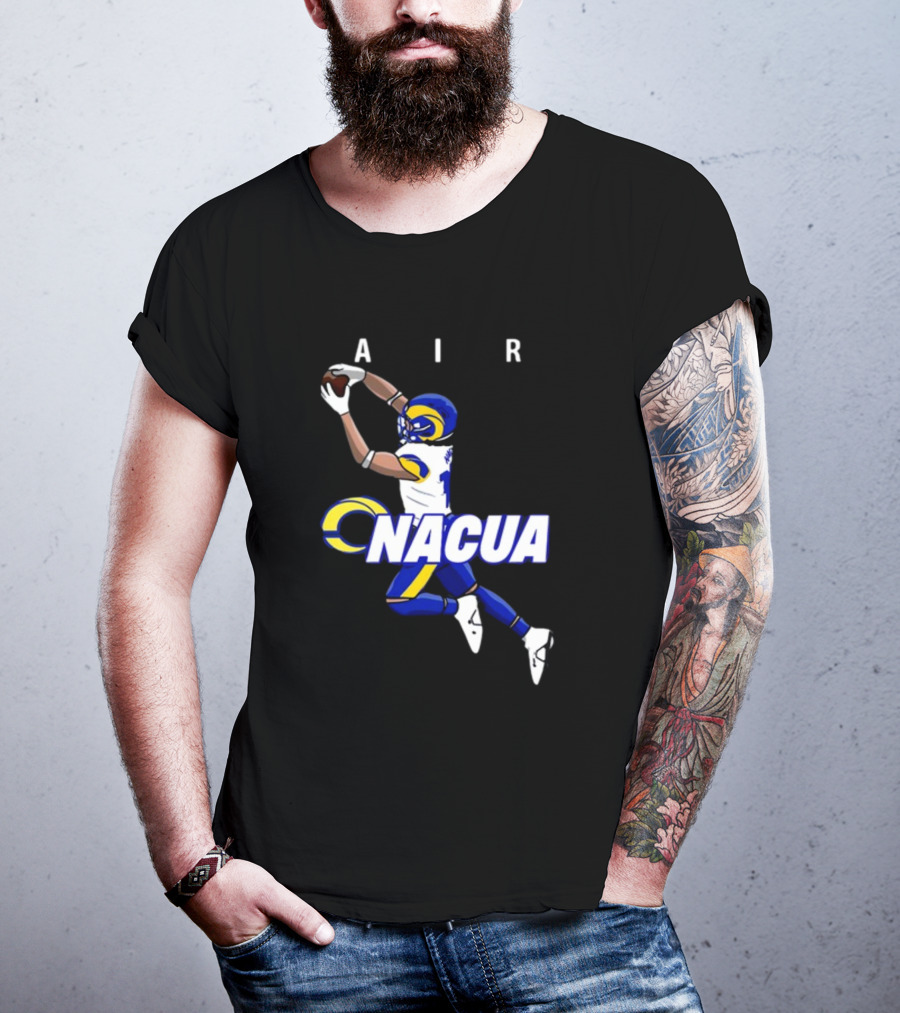 AIR Nacua Football Player Catch Rams Helmet T-Shirt