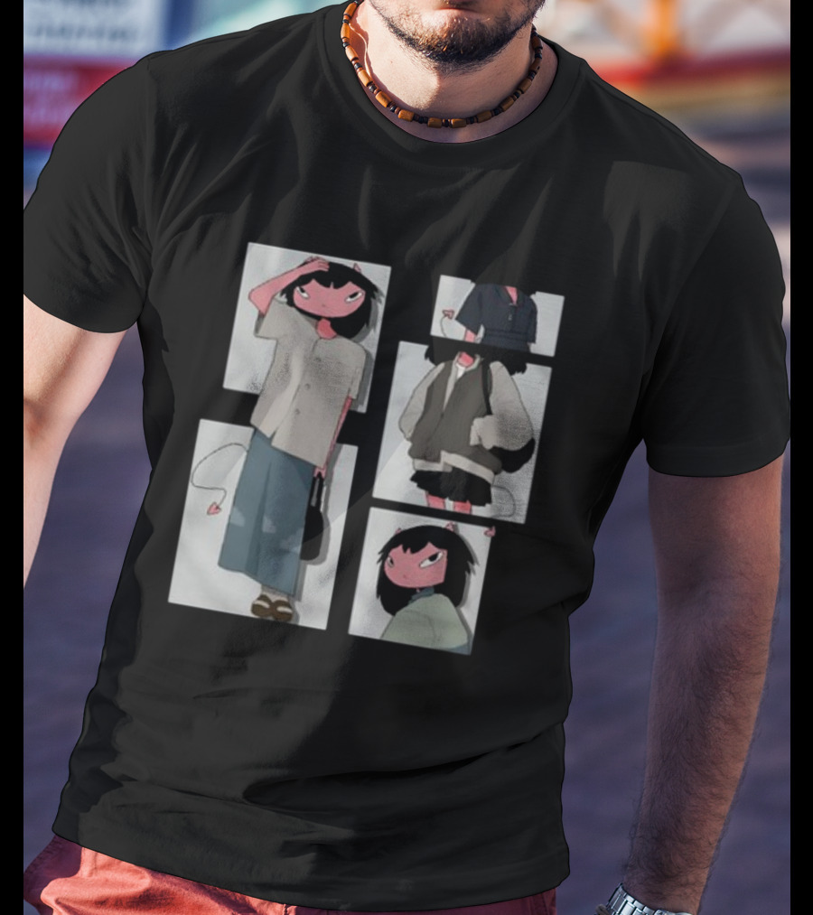 Chew Wisher Cat Humanoid Characters Panels T-Shirt